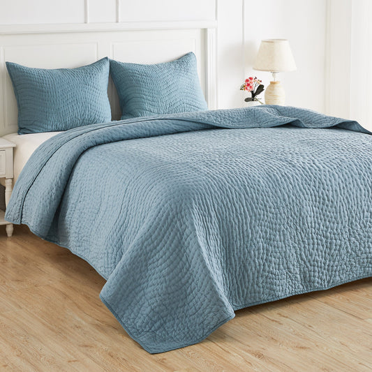 Cloud Cotton Voile Hand-Stitched Quilt Set