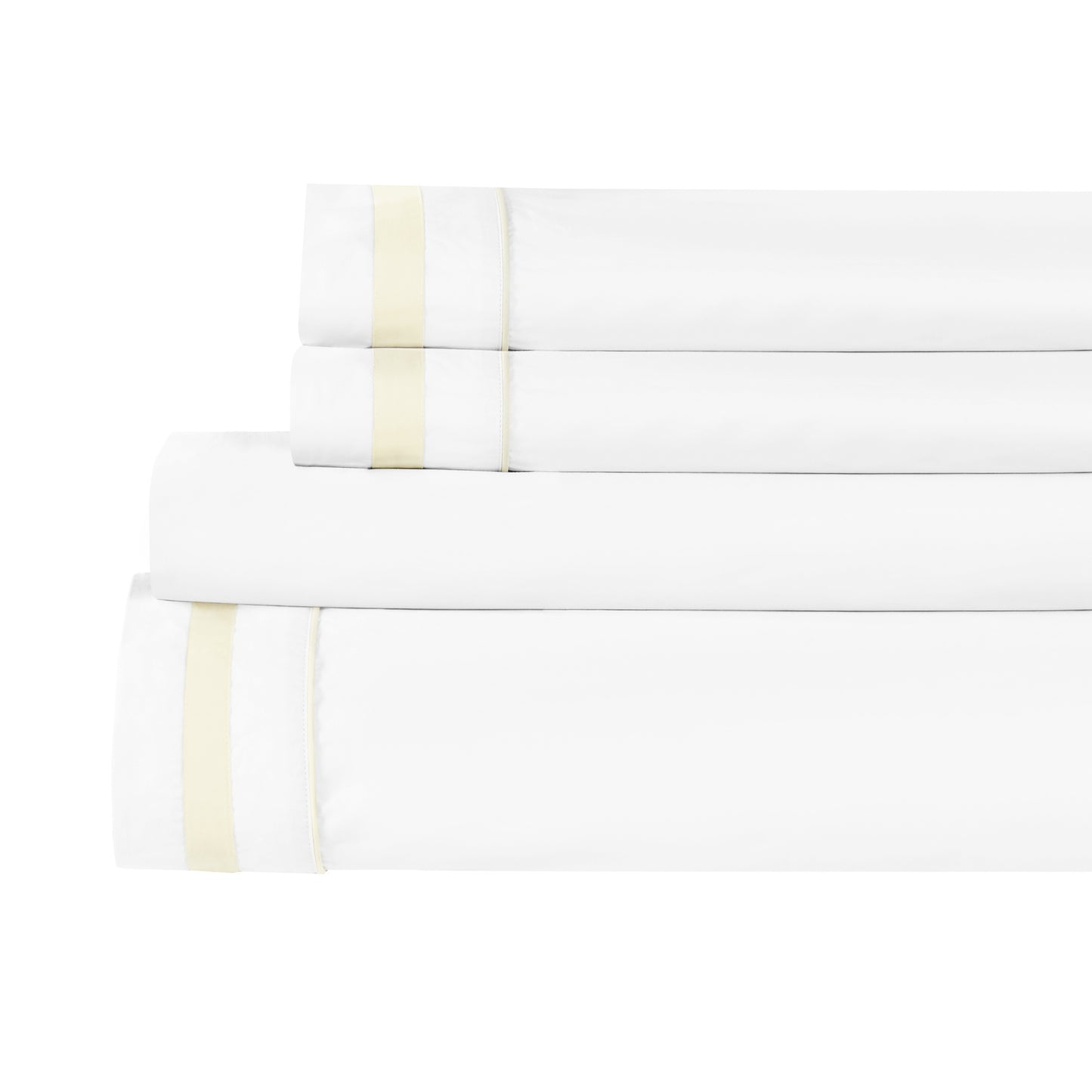 Classic Double Border Percale Cotton Sheet Set