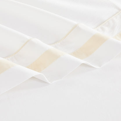 Classic Double Border Percale Cotton Sheet Set