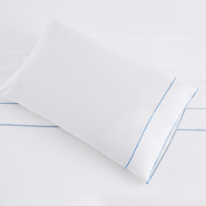 600 Thread Count Framed Sateen Embroidered Cotton Sheet Set