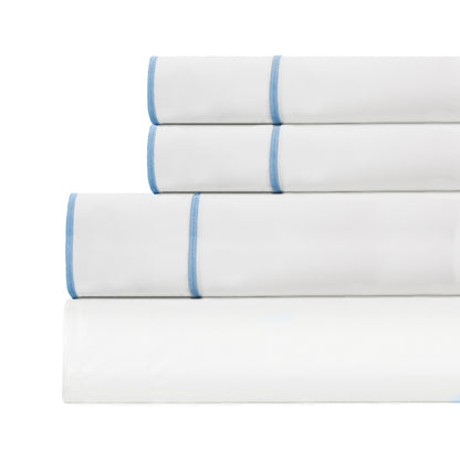 600 Thread Count Framed Sateen Embroidered Cotton Sheet Set