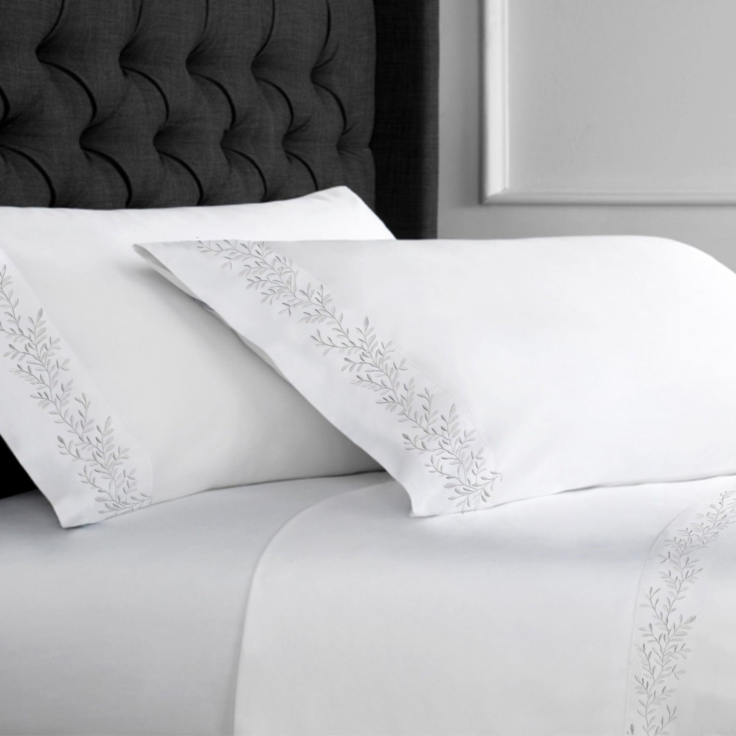 600 Thread Count Floral Vine Embroidered Sheet Set