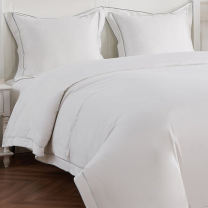 600 Thread Count Framed Sateen Embroidered Cotton Duvet Set