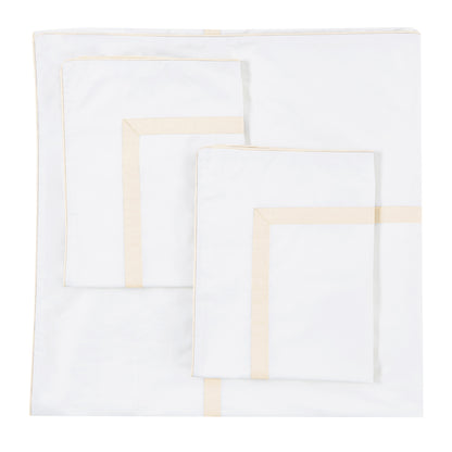 Classic Double Border Percale Cotton Duvet Set