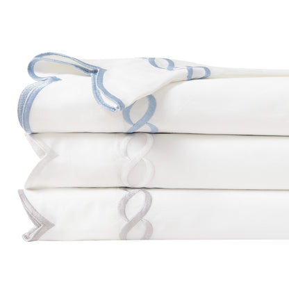 600 Thread Count Scallop Rope Embroidered Cotton Sheet Set