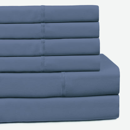 400 Thread Count Wrinkle-Free Cotton Sheet Set with Extra Pillowcases