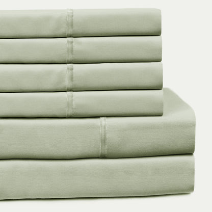 400 Thread Count Wrinkle-Free Cotton Sheet Set with Extra Pillowcases